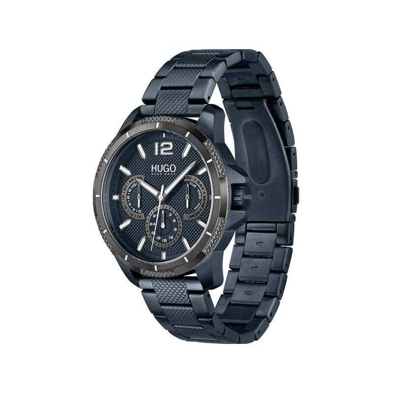 Montre HUGO Sport homme bracelet acier bleu - vue 2