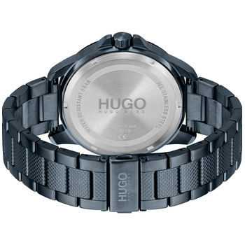 HUGO Sport herenhorloge stalen armband blauw