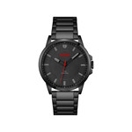 Montre HUGO First homme bracelet acier noir - vue 1