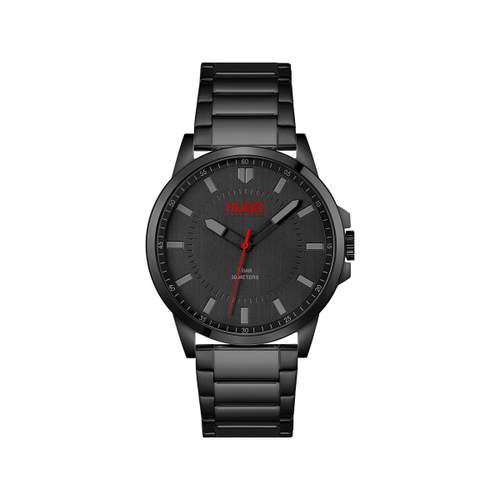 Montre HUGO First homme bracelet acier noir