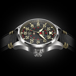 Montre AVI-8 Hawker Hurricane homme acier bracelet cuir noir. Edition limitée. - vue 2