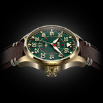 Montre AVI-8 Hawker Hurricane homme acier bracelet cuir marron. Edition limitée. - vue 2