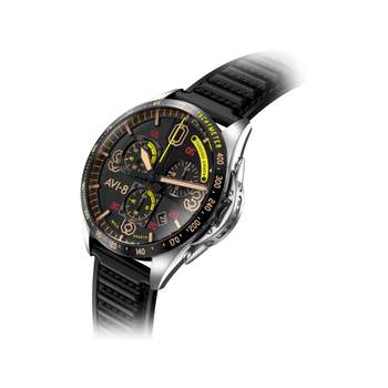 AVI-8 men's stainless steel watch with brown leather strap. Limited edition.