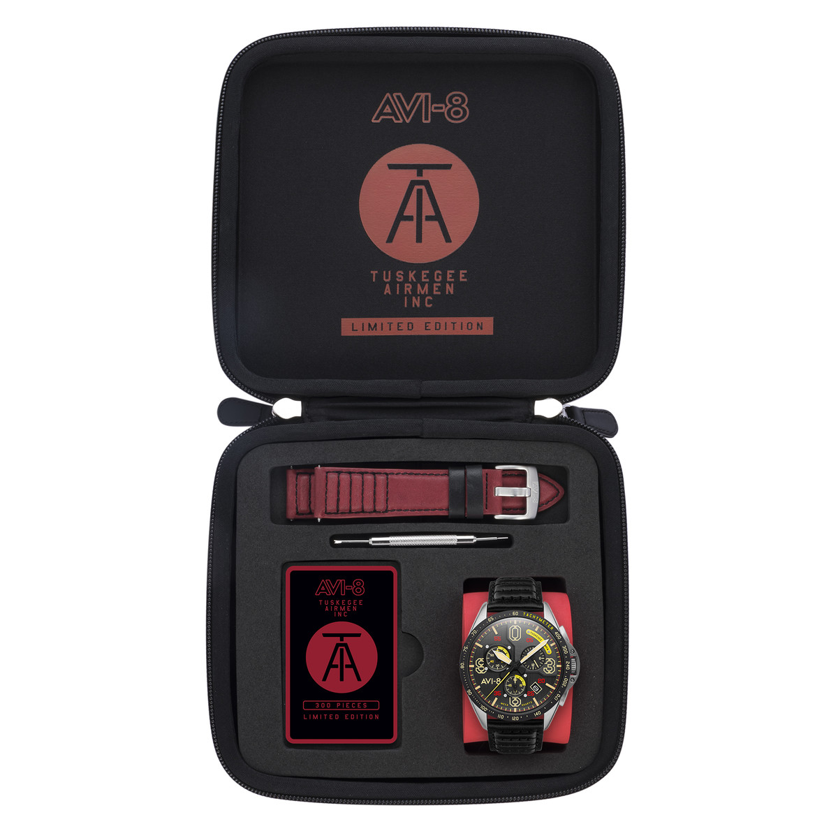 Montre AVI-8 homme acier bracelet cuir marron. Edition limitée. - vue E1