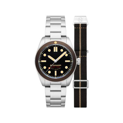 Montre coffret Spinnaker Croft homme automatique bracelet acier et nylon