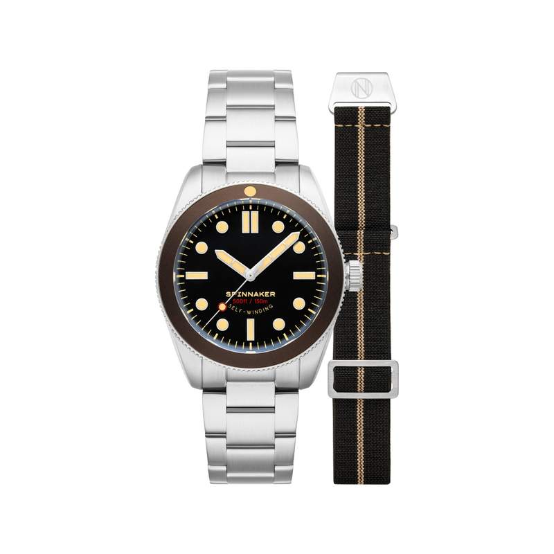 Montre coffret Spinnaker Croft homme automatique bracelet acier et nylon - vue 1