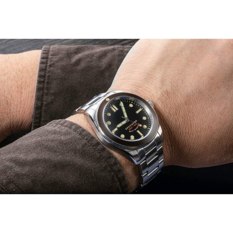 Montre coffret Spinnaker Croft homme automatique bracelet acier et nylon - vue porté 1