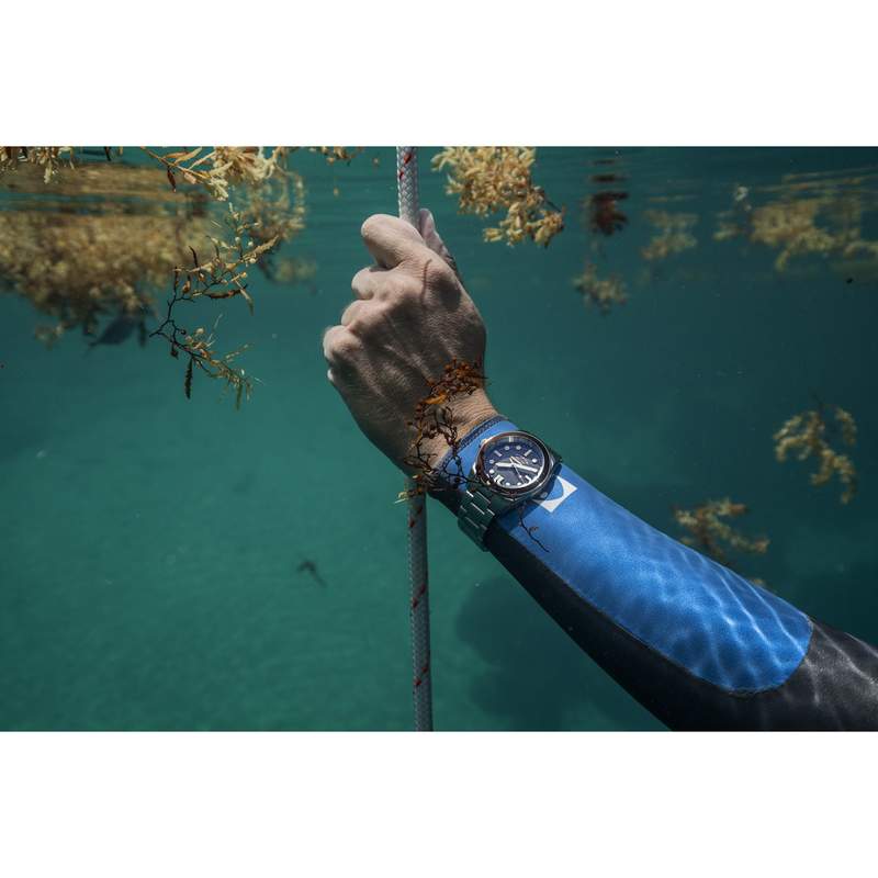 Montre coffret Spinnaker Croft homme automatique bracelet acier et nylon - vue porté 2