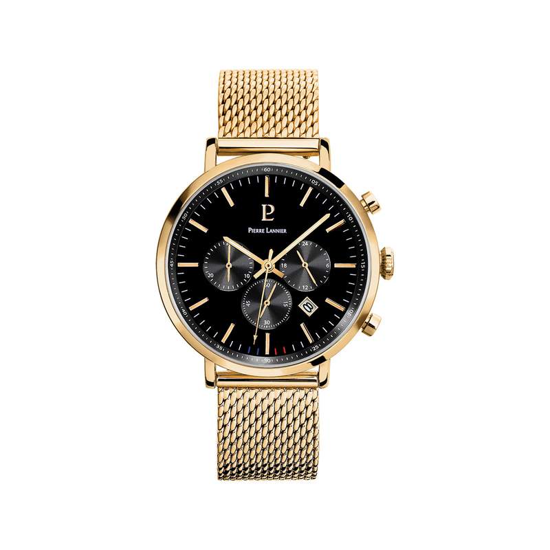 Montre PIERRE LANNIER Baron homme acier doré - vue 1