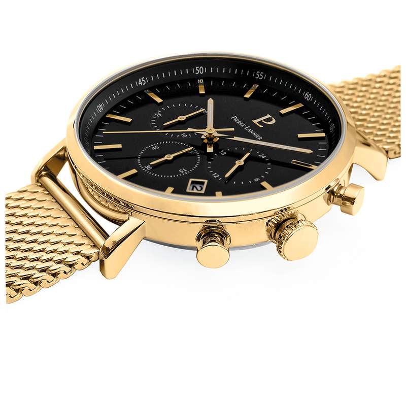 Montre PIERRE LANNIER Baron homme acier doré - vue 2