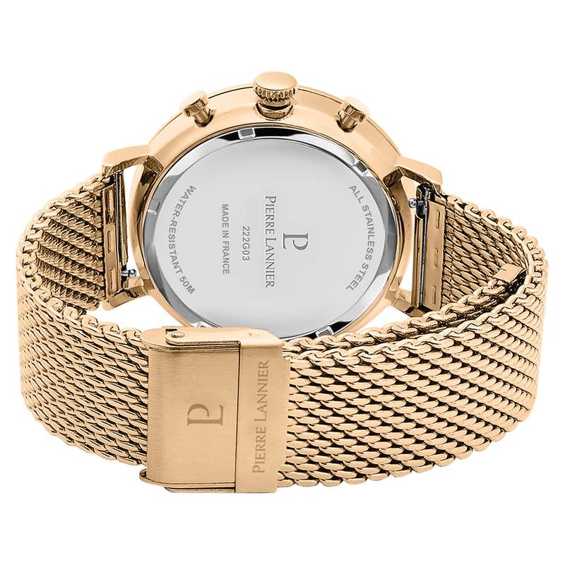 Montre PIERRE LANNIER Baron homme acier doré - vue 3