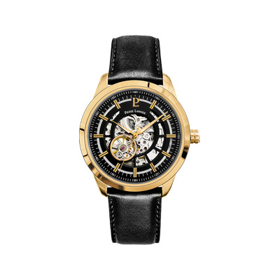 Montre PIERRE LANNIER Automatic homme automatique acier  bracelet cuir noir - vue 1