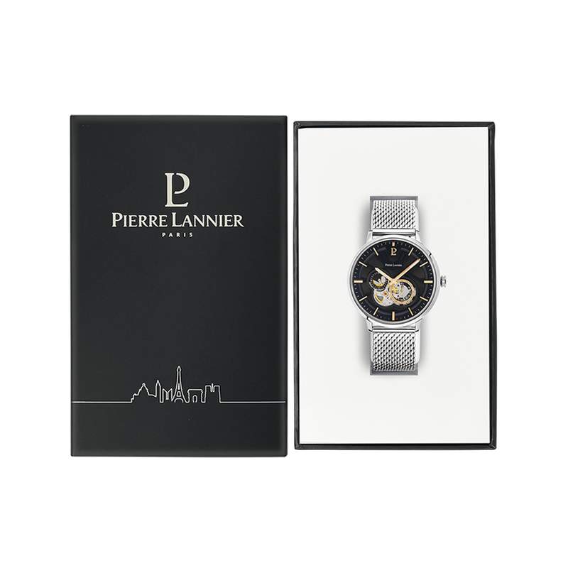 Montre PIERRE LANNIER Trio homme automatique acier - vue D1