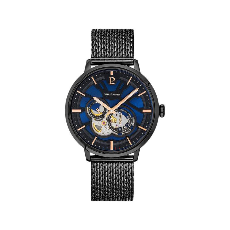 Montre PIERRE LANNIER Trio homme automatique acier noir - vue 1