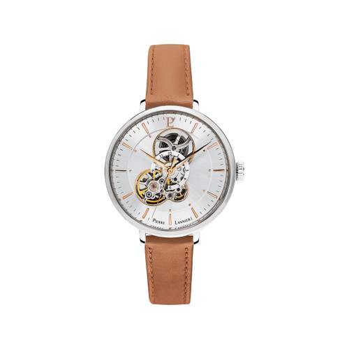 Montre PIERRE LANNIER Melodie homme automatique   bracelet cuir marron