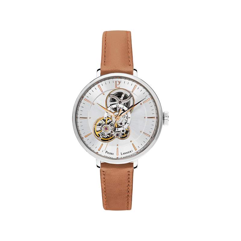 PIERRE LANNIER Melodie Men's Automatic Watch with Brown Leather Strap - View 1