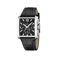Montre FESTINA Timeless homme chronographe acier bracelet cuir noir