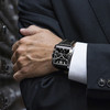 Montre FESTINA Timeless homme chronographe acier bracelet cuir noir - vue Vporté 1