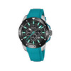Montre FESTINA Chronobike homme chronographe acier bracelet caoutchouc bleu turquoise - vue V1