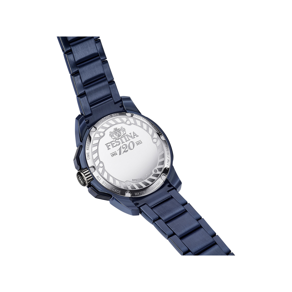 Montre FESTINA Chornobike homme chronographe bracelet acier bleu - vue 3