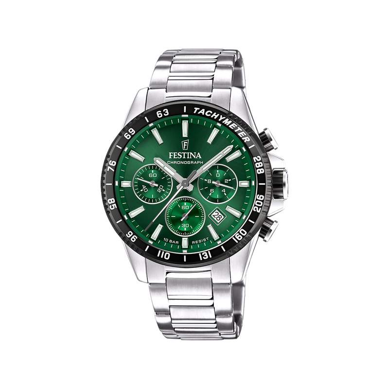 Montre FESTINA homme chronographe bracelet acier - vue 1
