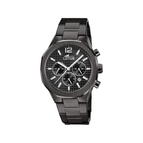 Montre LOTUS Excellent  homme chronographe acier noir