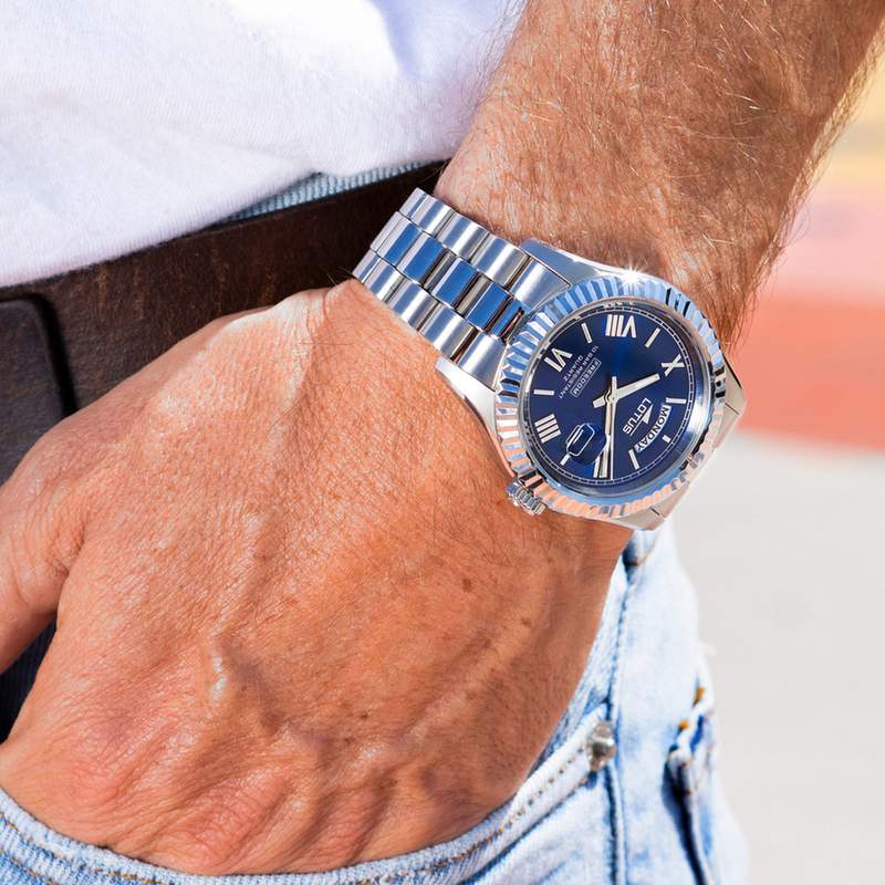 Montre LOTUS Freedom homme acier - vue porté 1