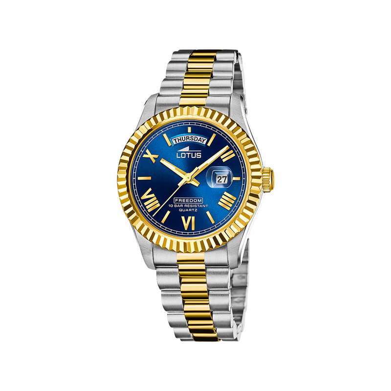 Montre LOTUS Freedom homme acier bicolore jaune - vue 1