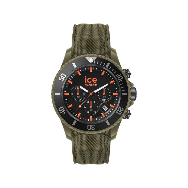 Montre ICE WATCH homme chronographe plastique vert bracelet caoutchouc vert - vue 1