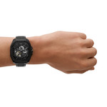 DIESEL Flayed men's automatic black steel watch - view worn 1