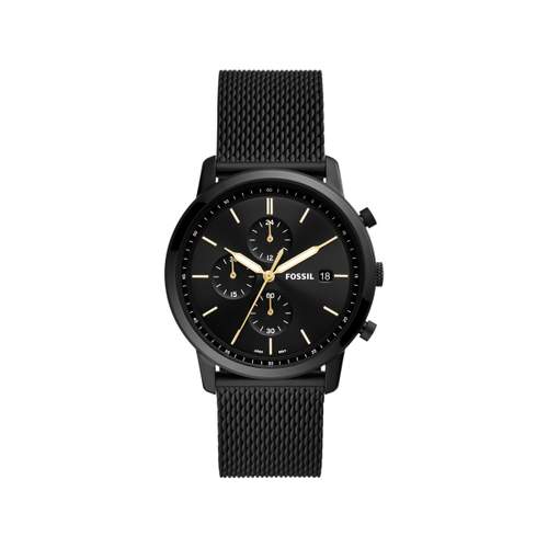 FOSSIL Minimalist men's black steel chronograph watch