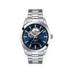 Montre TISSOT T-CLASSIC GENTLEMAN OPEN HEART POWERMATIC 80 mixte automatique cadran bleu bracelet acier inoxydable - vue 1