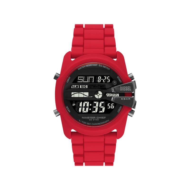 Montre DIESEL Master Chief homme silicone rouge - vue 1