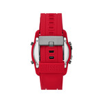 Montre DIESEL Master Chief homme silicone rouge - vue 3