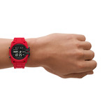 Montre DIESEL Master Chief homme silicone rouge - vue porté 1