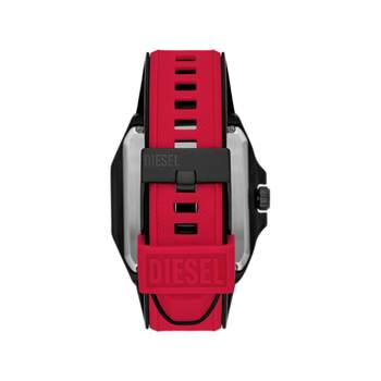Montre DIESEL Flayed homme acier noir bracelet silicone multicolore