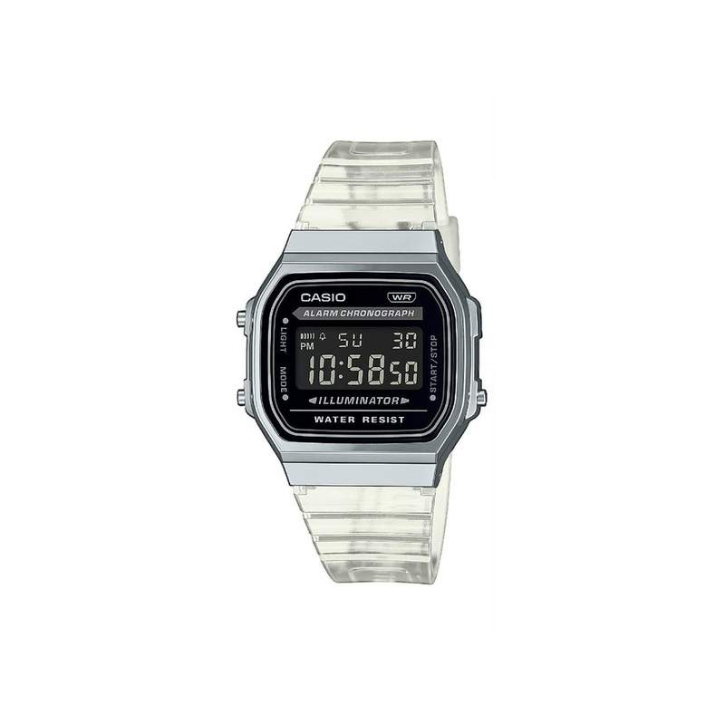 Montre Casio Vintage homme bracelet résine couleur argent - vue 1