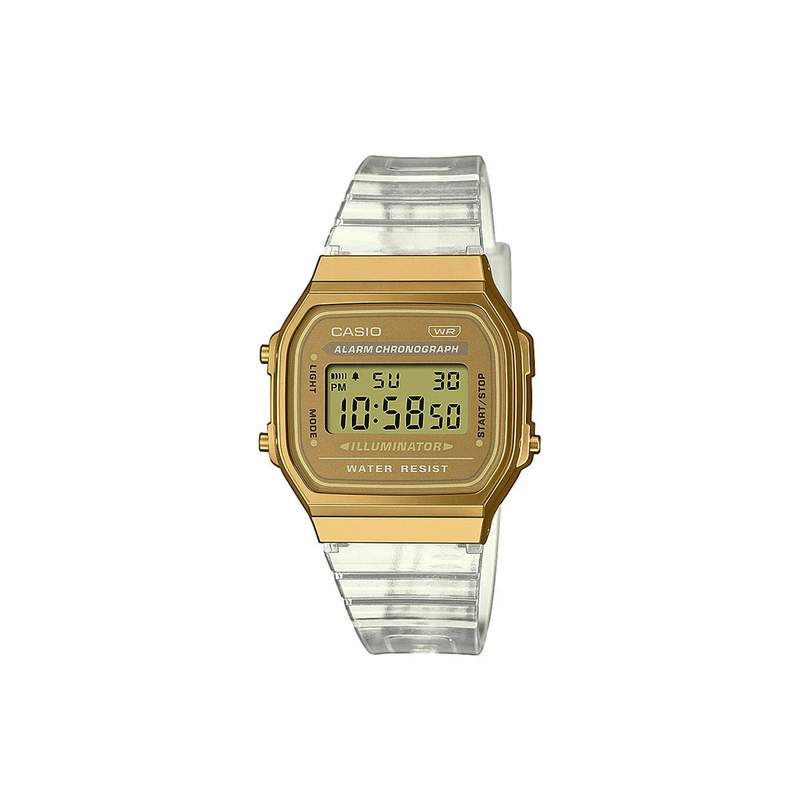 Montre CASIO Vintage  homme bracelet résine argent - vue 1