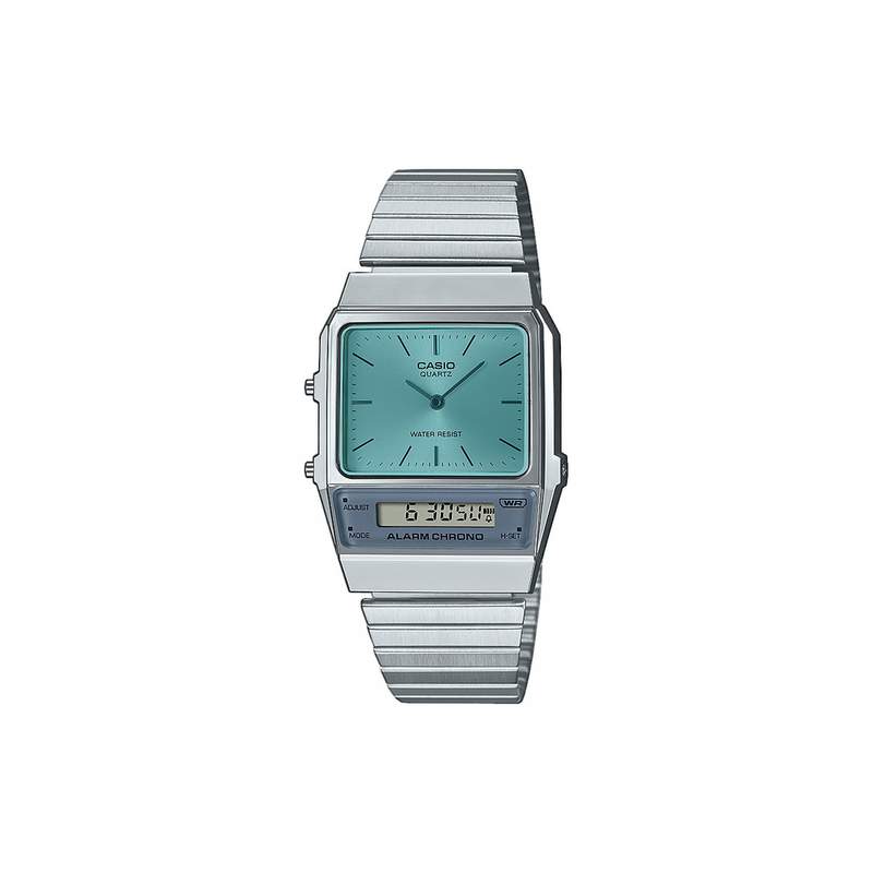 Montre CASIO Vintage homme  résine bracelet acier couleur argent - vue 1