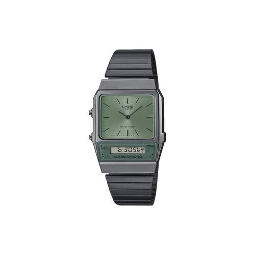 Montre CASIO Vintage homme résine bracelet acier gris anthracite