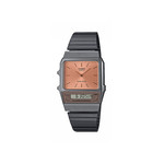 Montre CASIO Vintage homme bracelet acier gris anthracite - vue 1