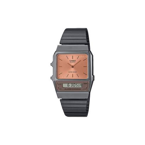 CASIO Vintage men's watch with anthracite gray steel bracelet