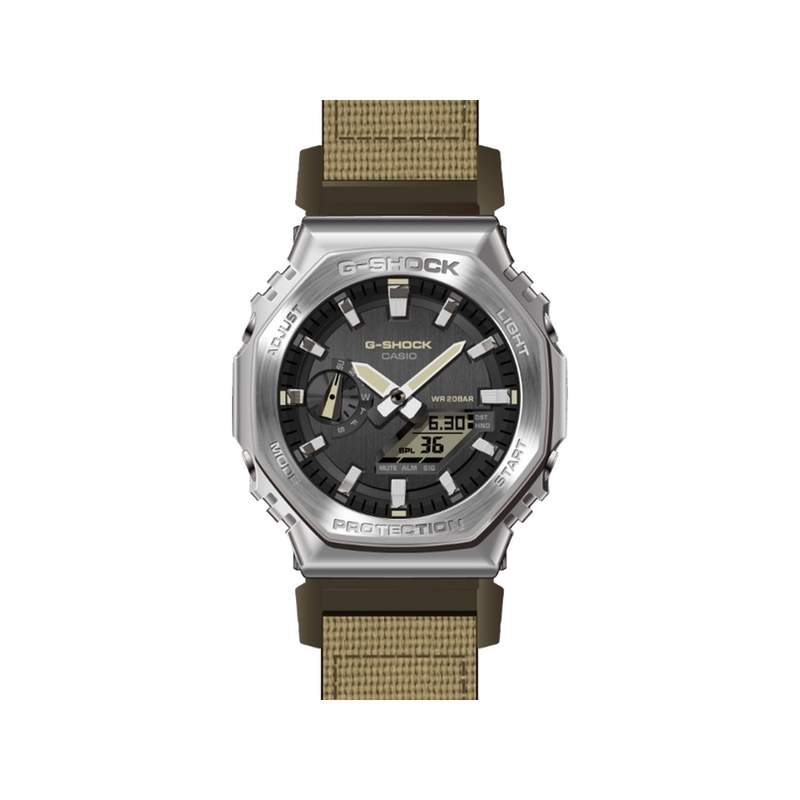 Montre G-SHOCK homme acier bracelet résine beige - vue 1