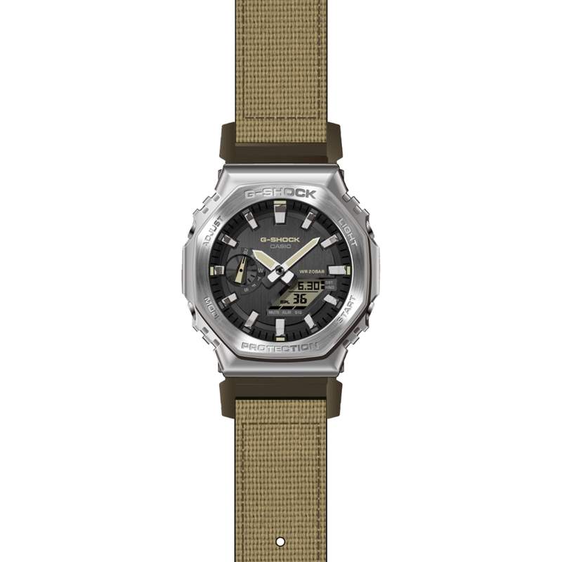 Montre G-SHOCK homme acier bracelet résine beige - vue D1