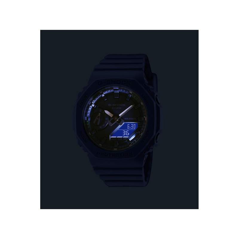 G-SHOCK herenhorloge van staal met donkerblauwe kunststof band - model D4