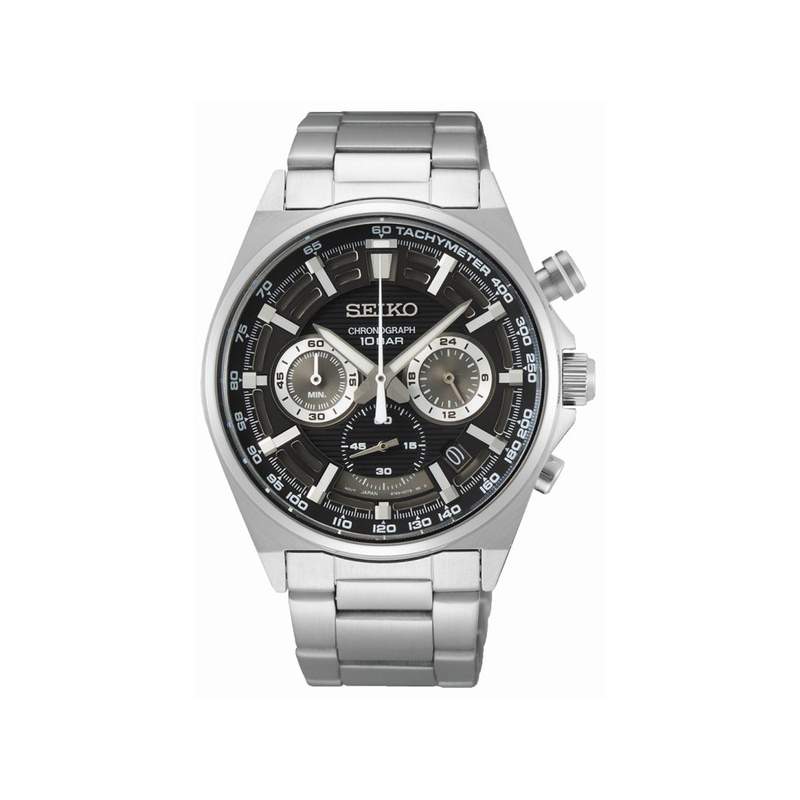 Montre SEIKO sport homme bracelet acier inoxydable argent - vue 1