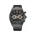 Montre SEIKO sport homme bracelet acier noir - vue 1