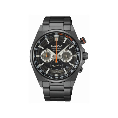Montre SEIKO sport homme bracelet acier noir - vue 1