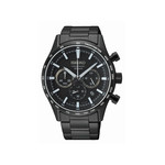 Montre SEIKO sport homme bracelet acier noir - vue 1