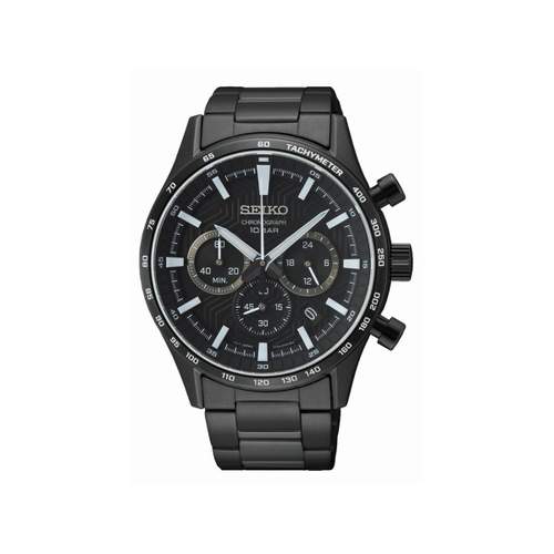 Montre SEIKO sport homme bracelet acier noir